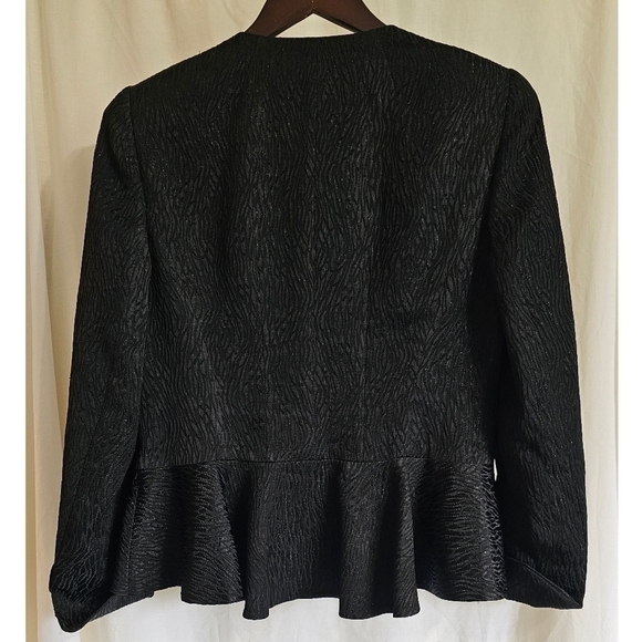 BASLER Metallic Ruffle Peplum Blazer Jacket - Picture 7 of 14